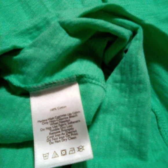 Eddie Bauer Slub Knit Zip Front Lightweight Hoodie Kangaroo Pocket Large Green - Picture 6 of 6